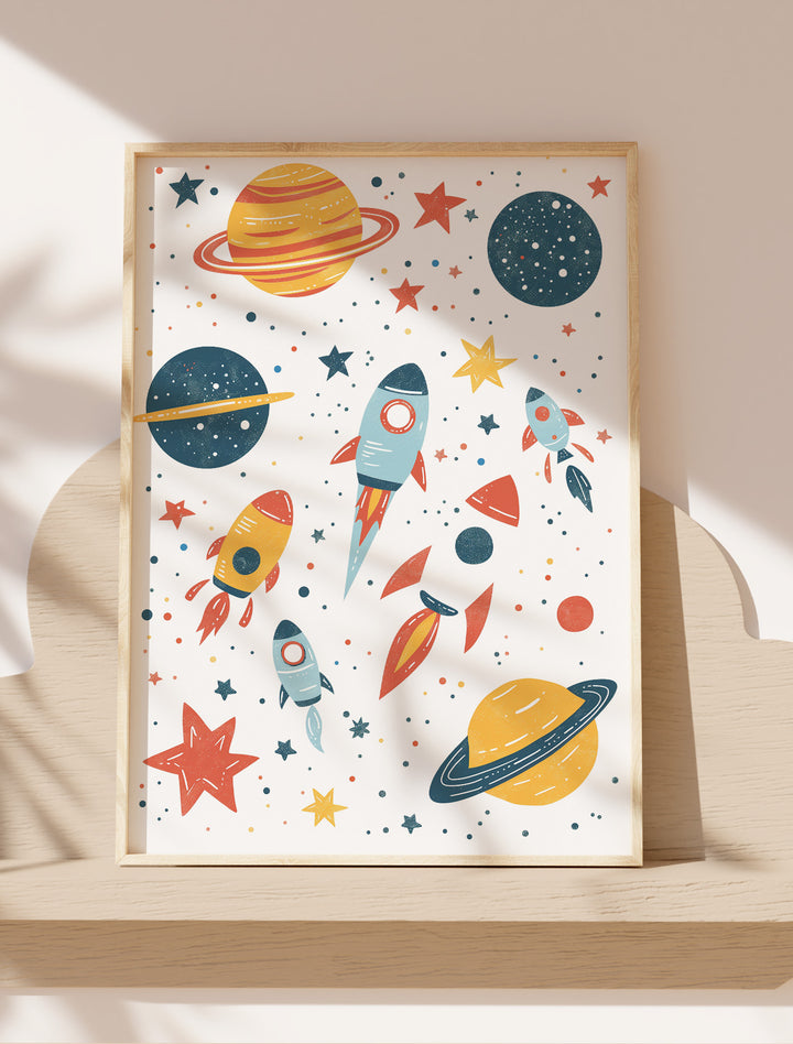 Kids Wall Art  - Rocket Ships